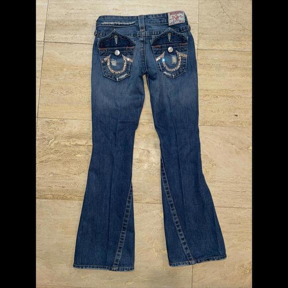 True Religion Twist‎ Flare Size 26 Joey World Tour Distressed Ripped Jeans - Picture 6 of 10